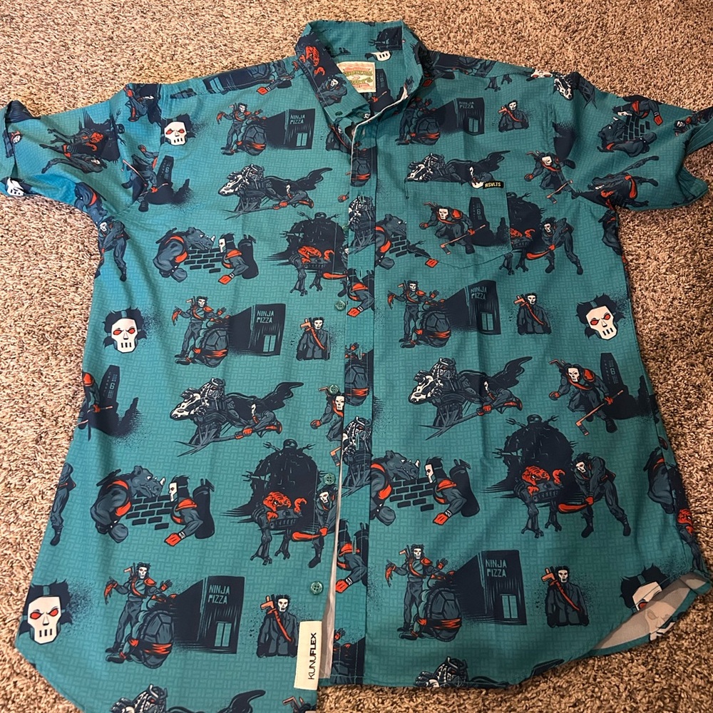 RSVLTS Teenage Mutant Ninja Turtles KUNAFLEX Button Down size 2XL